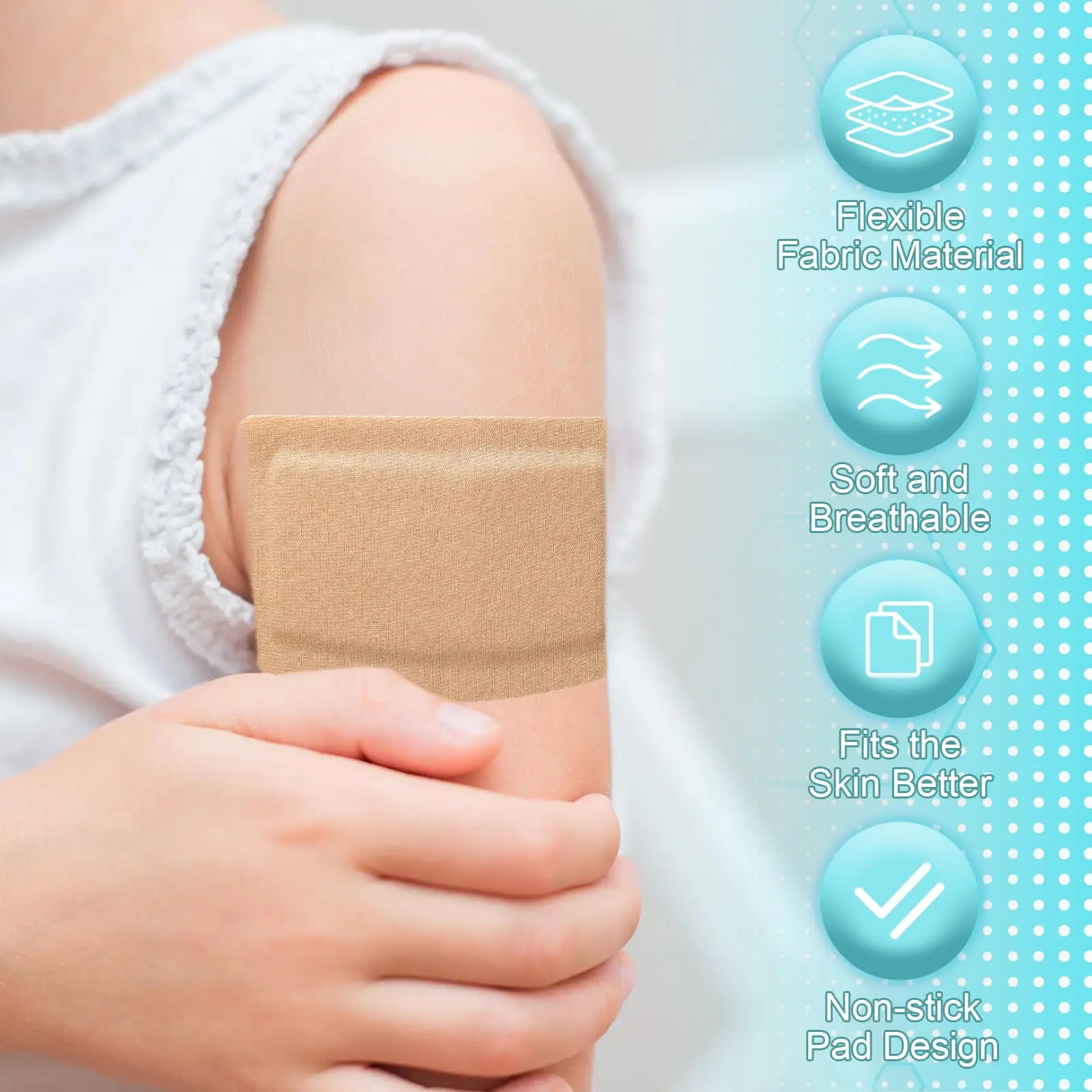 20/40Pcs Mixed Elastic Fabric Bandages 2 Sizes 70*54mm & 100*50mm Breathable Adhesive  Wound Patches for Daily First Aid Use