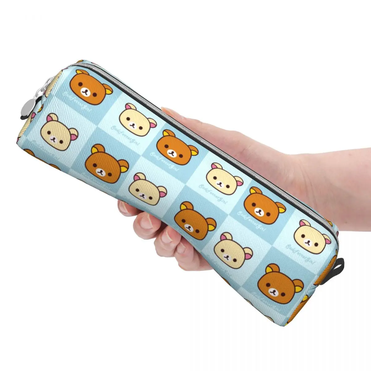 Imagem -03 - Grande Capacidade Rilakkuma Lápis Pouch Pen Box para Estudante Cosméticos Papelaria Bolsas Material Escolar Korilakkuma