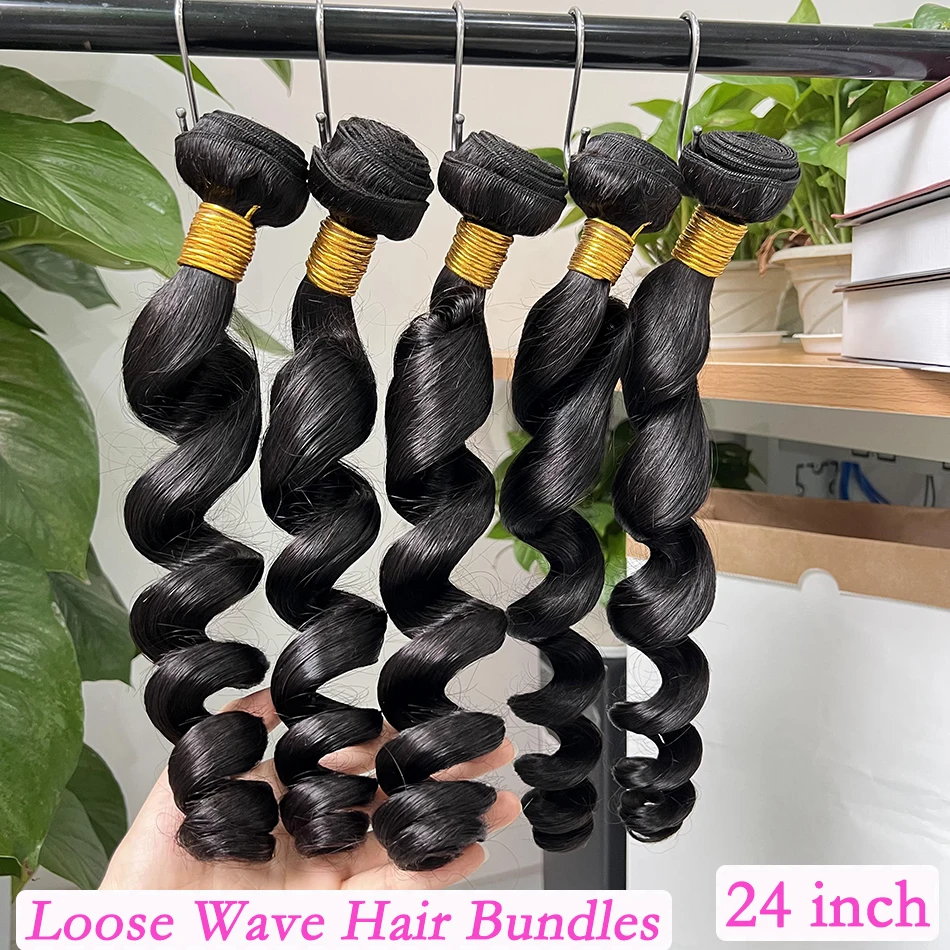 10A Grade Loose Wave Human Hair Bundles Extensions 10-30 Inch 100% Virgin Human Hair Weave Wholesale Hair For Women