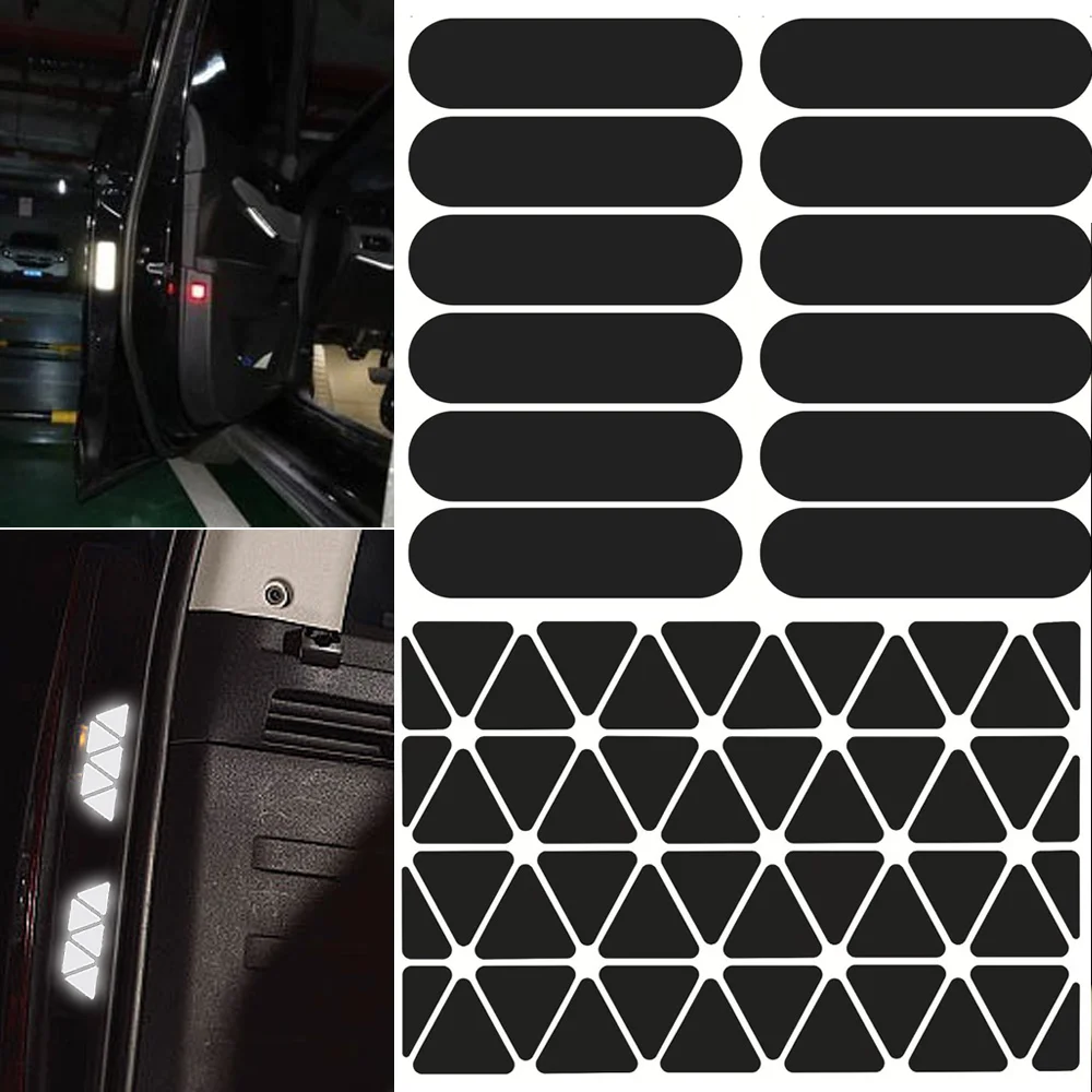 Motorcycle Reflective Stickers Helmets Invisible Black Rectangle Simple Effective Car Reflective Tape For Helmets Bikes