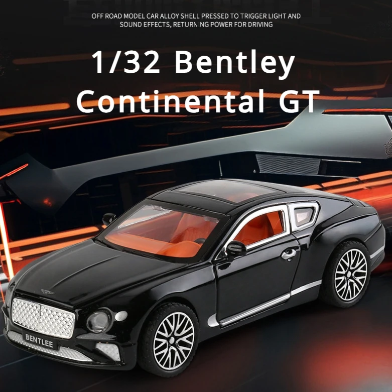 

Модель автомобиля Bentley Continental GT из сплава в масштабе 1:32, металлическая модель автомобиля, имитация звука и фото, коллекция детских игрушек, подарок