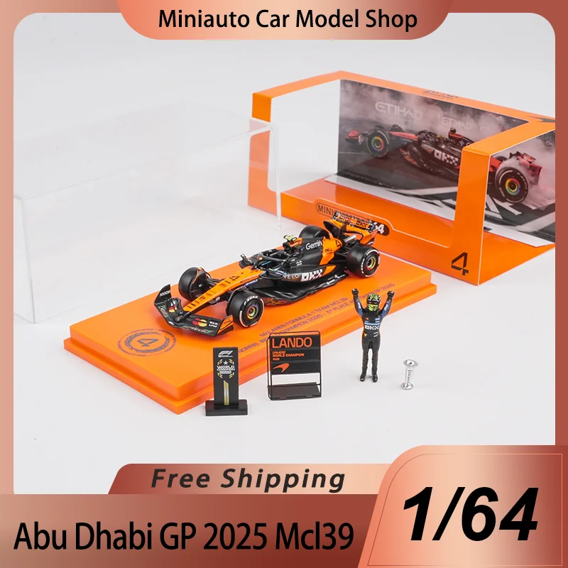 

New In Stock Minichamps 1:64 Mclaren F1 Mcl39 Abu Dhabi Gp 2025 Champion #4 Simulation Alloy Miniature Model Doll Toy Kids Gift
