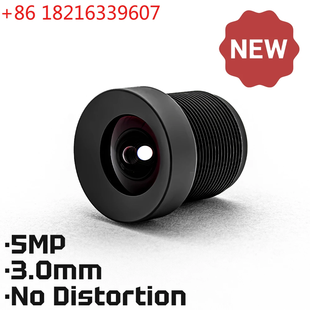 TAO HD 5MP M12 Mount Lens 3.0mm No Distortion Aperture F2.4 Format 1/3