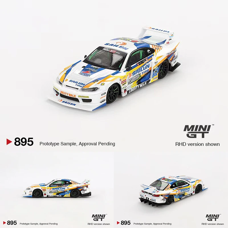 PreSale MINIGT 895 1:64 LBWK LB Super Silhouette S15 Silvia Diecast Model Collection Toys