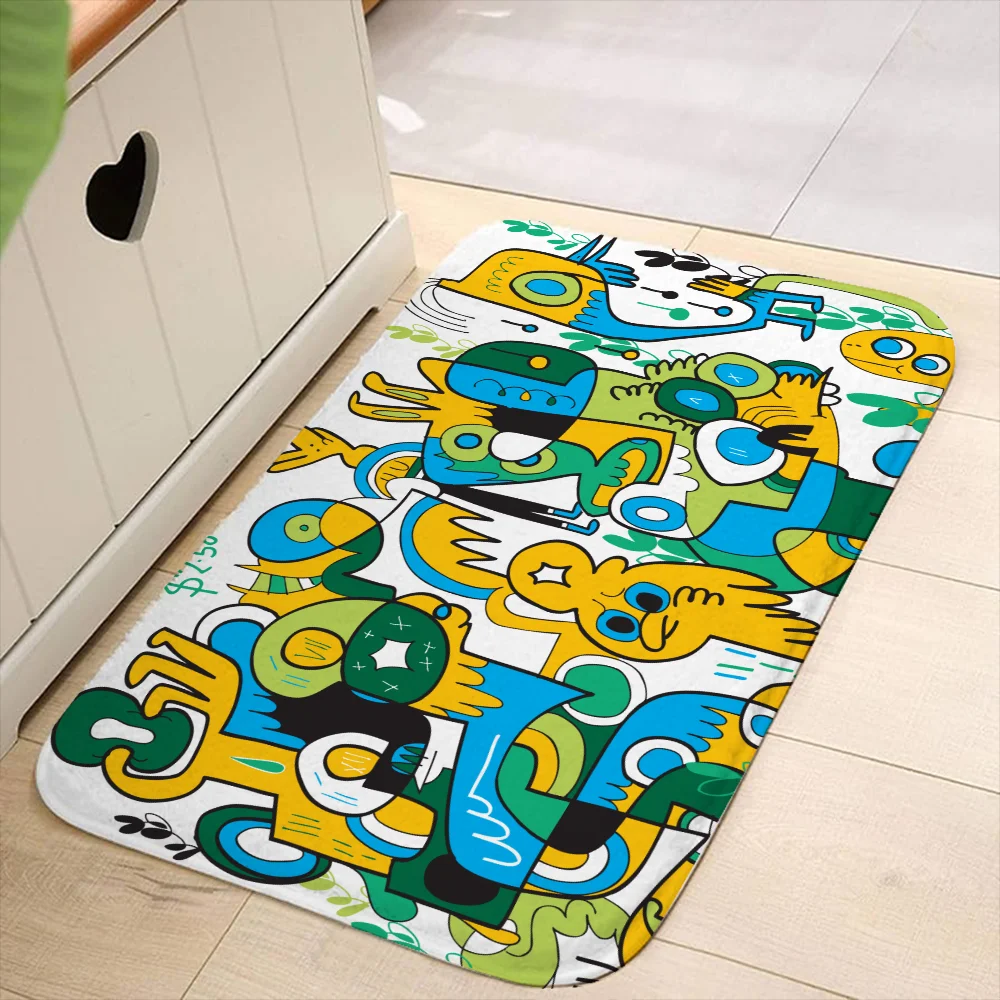 Jon Burgerman Carpet Rug Mat Modern Home Decoration Accessories Room Decorating Items Bathroom Mats Custom Things to the House