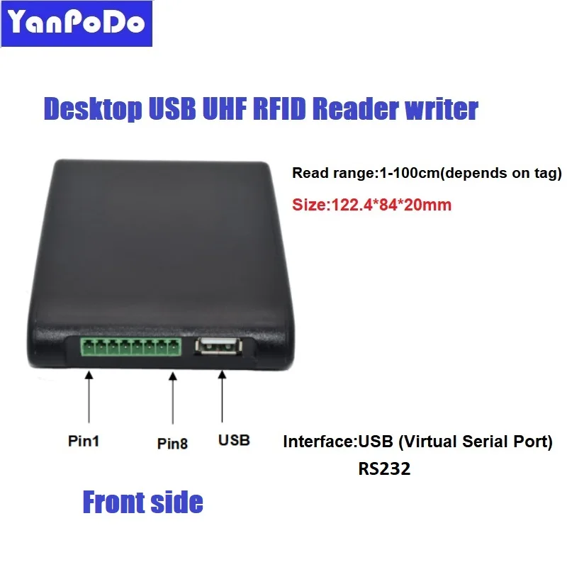 Yanpodo uhf 1m middle range rfid reader writer with usb interface provide sdk demo source code for encoding EPC logistics manage