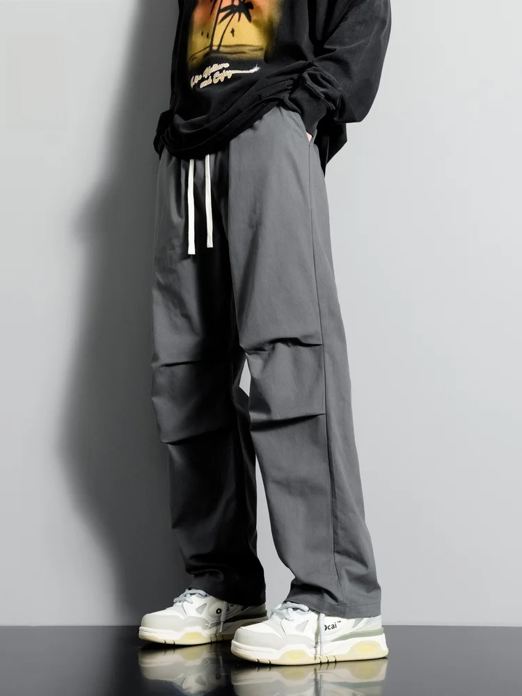 

Men's Casual Trousers y Loose Straight American Waterproof Mountain Climbing Sports Ice Silk Paratrooper Pants