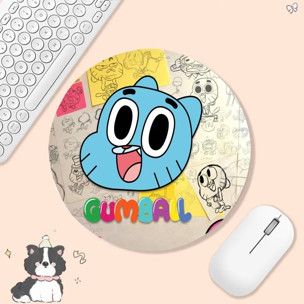 The Amazing World Gumball Mousepad INS Tide Round Office Student Gaming Pad Non-slip Cushion Mouse Pad for PC Computer Table