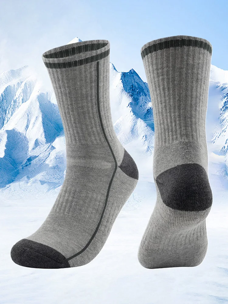Calcetines de esquí de lana Calcetines térmicos de invierno Calcetines de senderismo Calcetines gruesos Calcetines cálidos para hombres Mujeres Esquí Snowboard