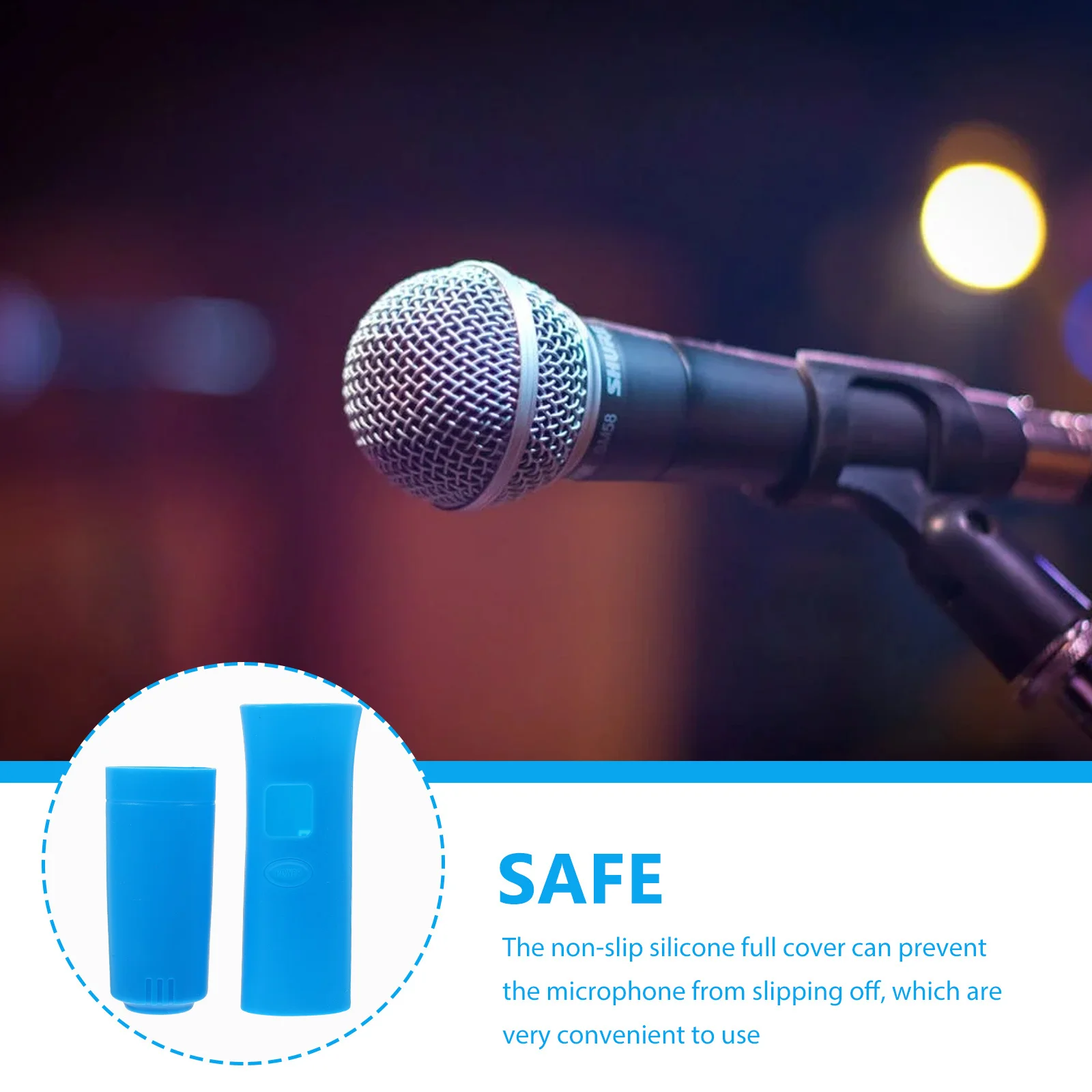 

1Set Exquisite Compact Mic Full Silicone Cover Shockproof Practical Microphone Accessories Microphone Protective Cover