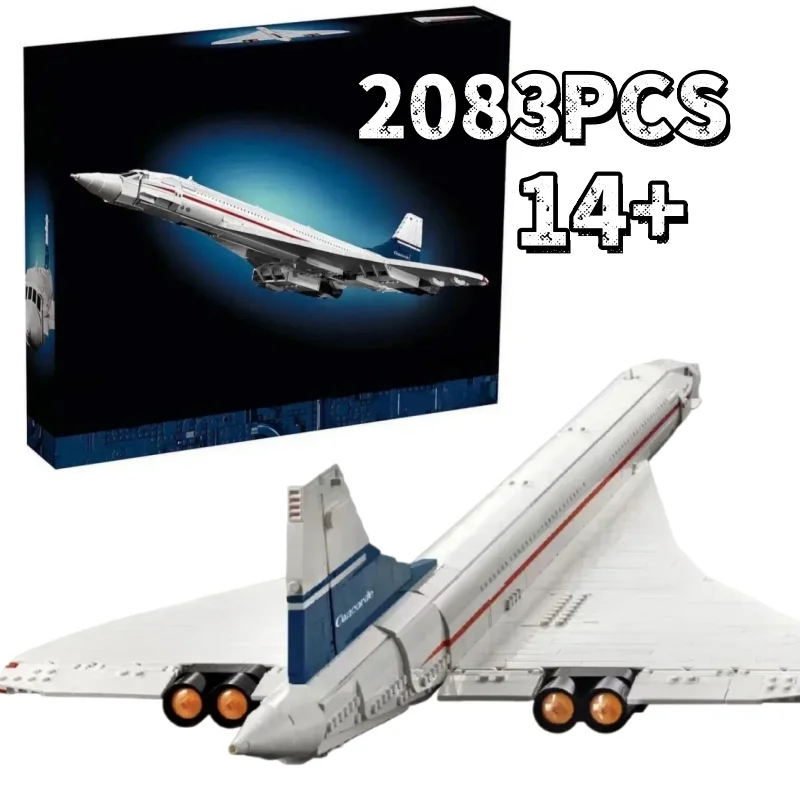 

Набор для сборки самолета Airbus Concorde из 2083 деталей, первый в мире сверхзвуковой пассажирский самолет, авиационный космический шаттл, конструктор, игрушки из кирпичиков, подарки для детей
