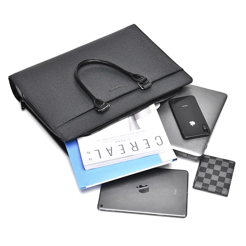 Multi-compartment High-end Briefcase Business New Genuine Handbag Men's Horizontal Laptop Luxury Messenger Bag Men Leather