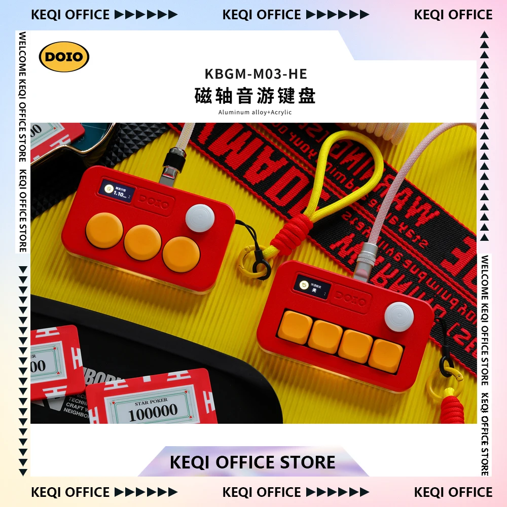 doio-kbgm-m03-he-mini-portable-game-keyboard-with-short-magnetic-switch-aluminum-alloy-hot-swappable-wired-mechanical-keyboard