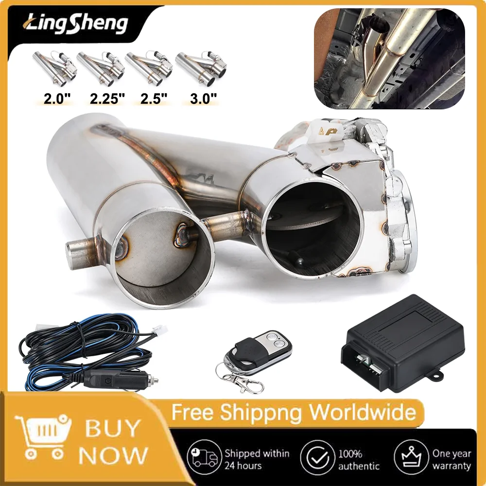 

304 Stainless Steel Universal Electric Double Valve Exhaust Pipe Cutter for2.0",2.25",2.5",3"Tubes withWirelessRemoteAccessories