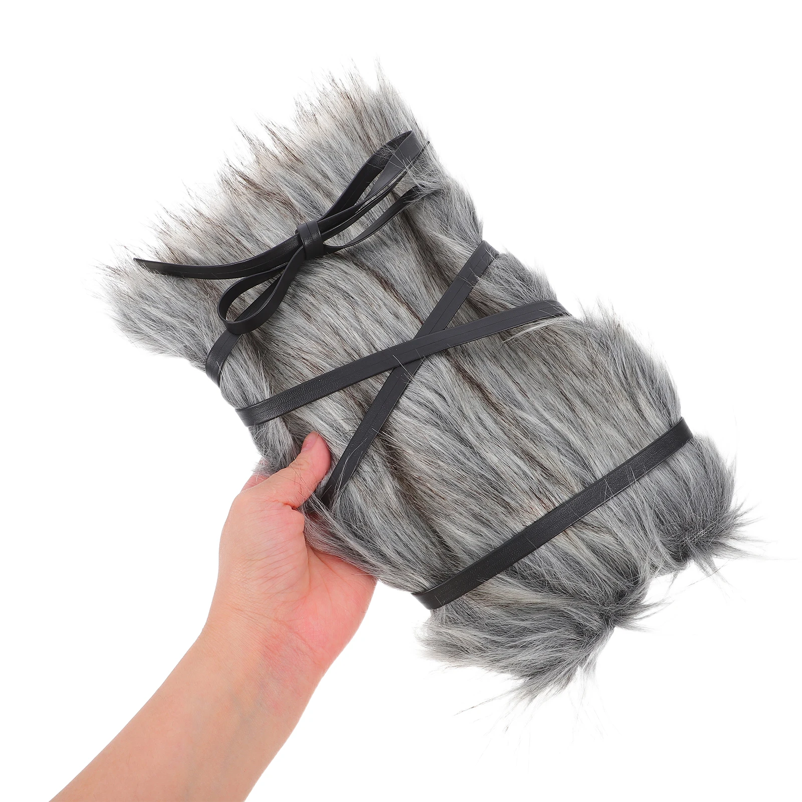 

2Pcs Strap Leg Warmers Furry Winter Fabric Women Men Viking Accessories Halloween Leg Wraps Soft Adjustable