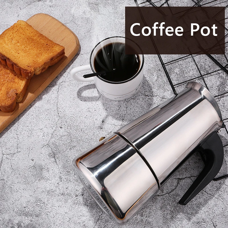 Stainless Steel Coffee Maker Coffee Pot Geyser Coffee Makers Kettle Coffee Brewer Latte Percolator Stove Coffee Tools Protable