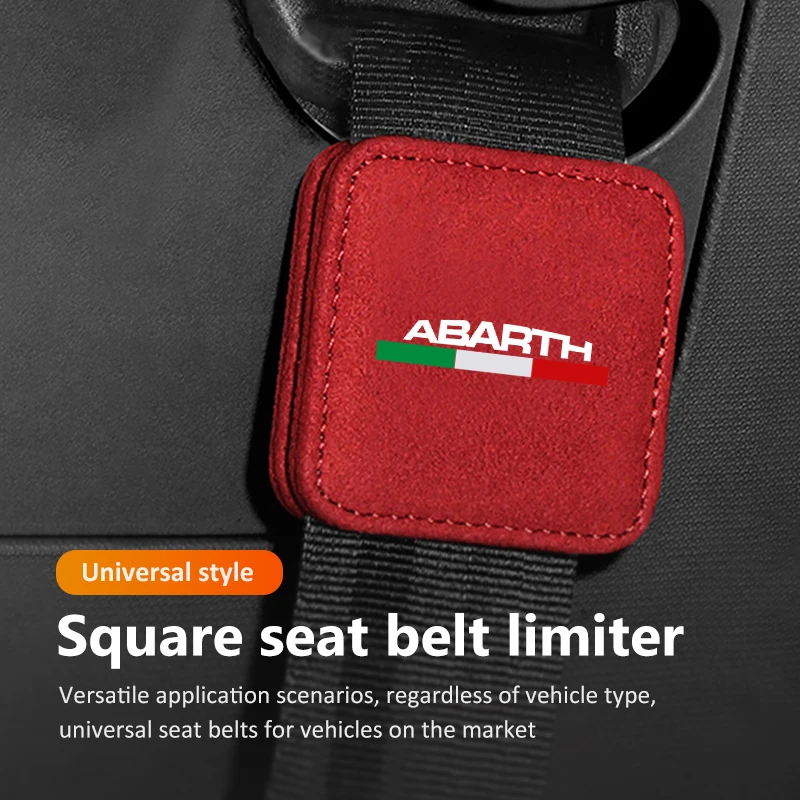 For Abarth Suede Car Seat Safety Belt Clip Limiter Interior Accessories 595 Abarth 500 Abarth 124 Spider 4S