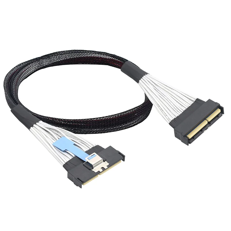 

【Last-Chance!】SAS Slimline Male Extender Cable MCIO 5.0 124P 16X 16I To SFF-8654 MCIO 5.0 124P Data Transfer Cord 0.5M