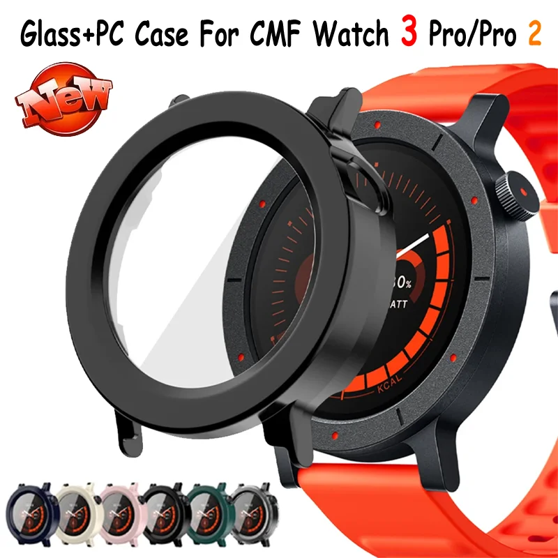 Glas+PC-Gehäuse für Nothing CMF Watch 3 Pro, kratzfeste Schutzschale für CMF Watch Pro 2 Smartwatch-Zubehör.