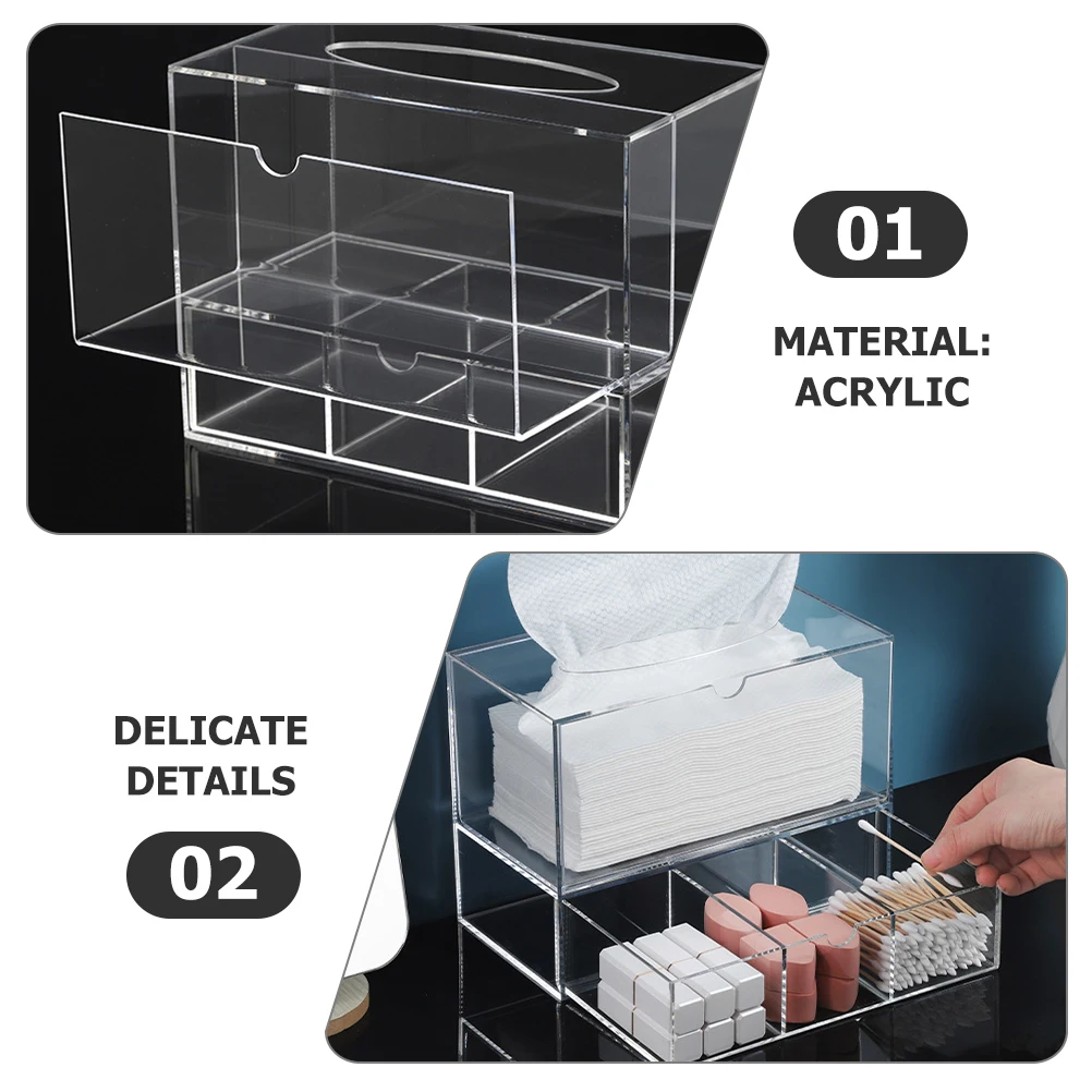 

Clear Acrylic Storage Box Multi-Functional Laundry Room Organizer Dryer Sheets Dispenser With Lid Household Gadget