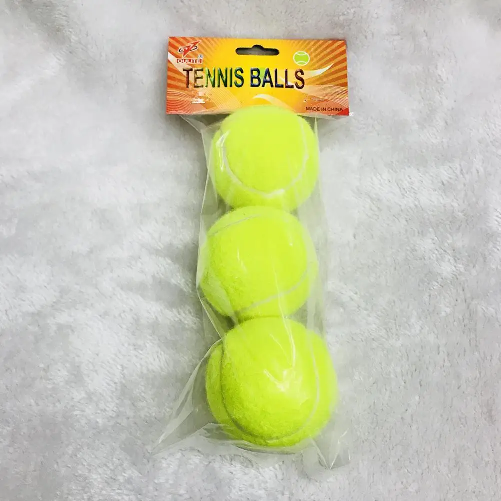 3pcs Professional Rubber Tennis Ball High Resilience Ball Tennis Club Competition Exercises Practice For School Training