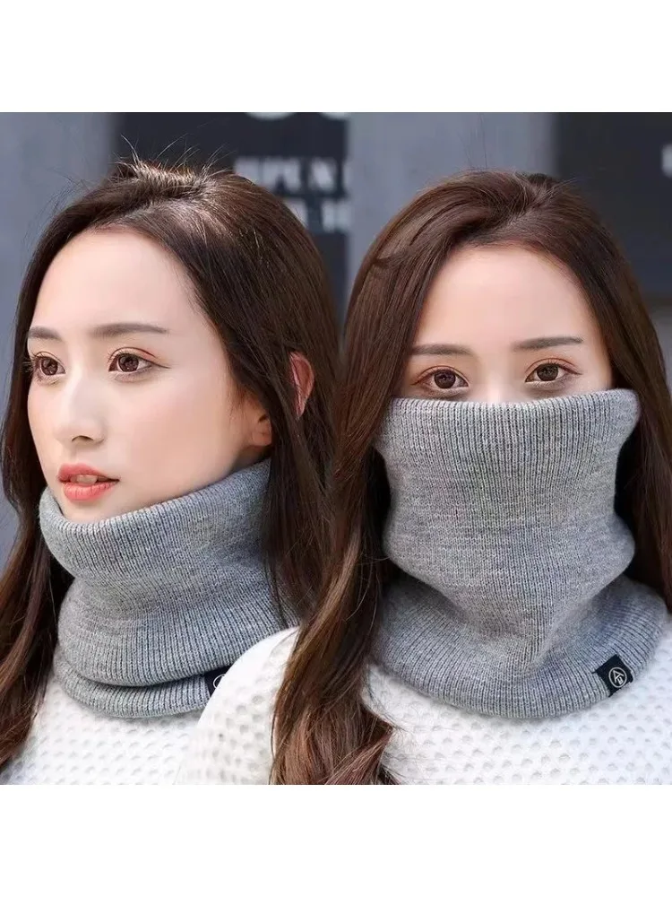 AliExpress NONE Unisex Fleece Lined Thickened Neck Gaiter for Winter Outdoor Cycling Face Cover Versatile Knitted Neck Warmer XKDWB01