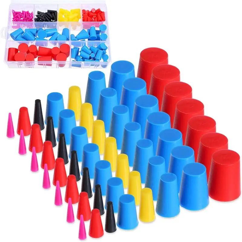 

T21C Silicone Plugs For Round Holes, Tapered Plug Kit Powder Coating Plugs For Coating, Round Hole,Painting