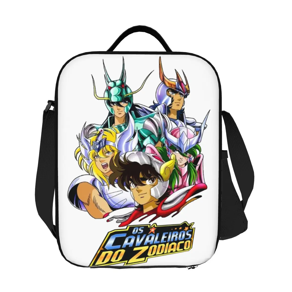 Saint Seiya Knights Of The Zodiac Lunch Box for Waterproof Cartoon Manga Thermal Cooler Food Insulated Lunch Bag Office Work