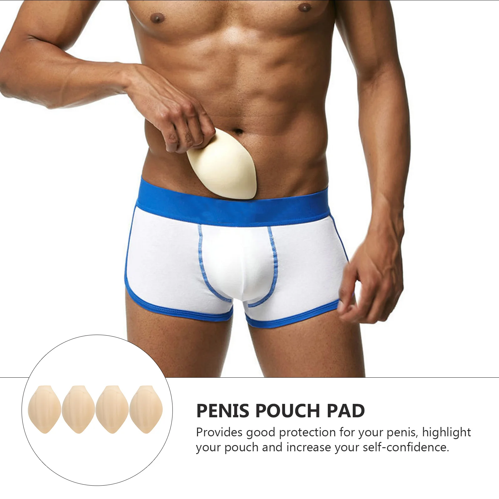 4 Pcs Mens Clothes Men's Panty Liner Sponge Pad Pouch Swimming Pants Material Enlarge Cup