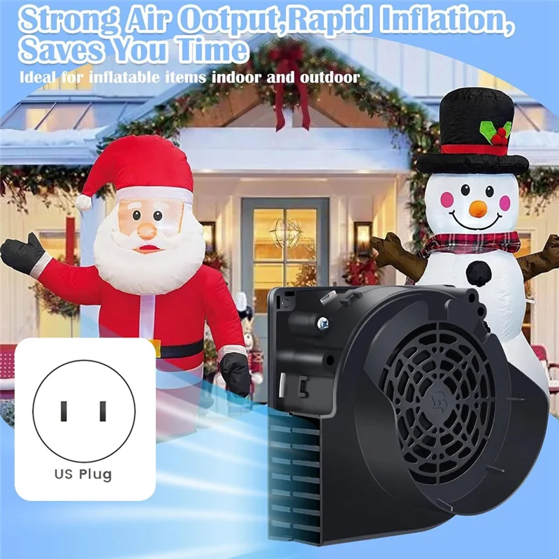A50I Aufblasbarer Ventilator-Ersatz, 1,5 A Luftventilator-Gebläse mit Adapter, 3 LED-Lampen-Lichterketten für Weihnachten im US-Stecker