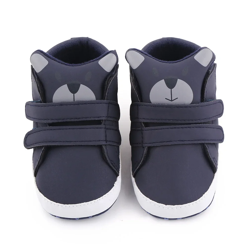 Fashion Brand Newborn Baby Boys Soft Sole Crib Shoes Toddler Cute Cartoon Bear Boots: Stylish shoes for infant boys.