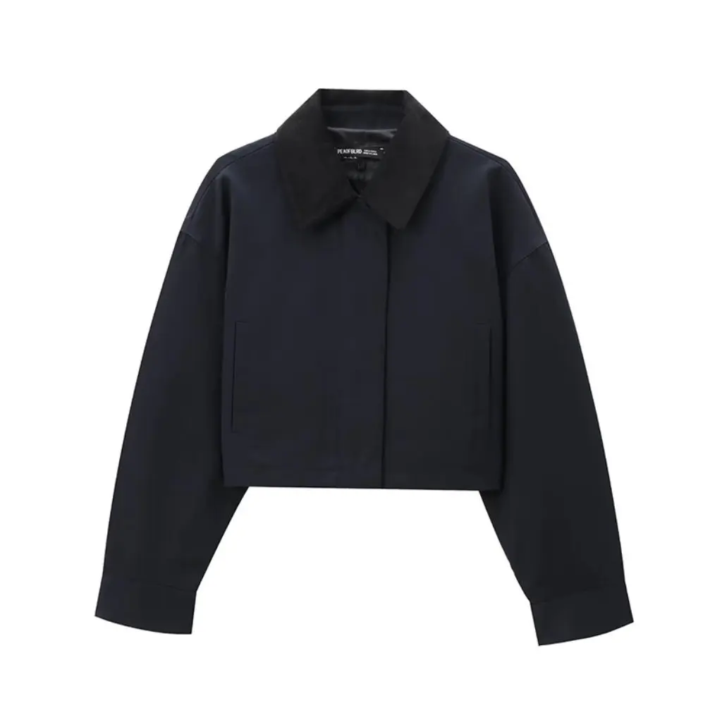 

Women's Fashion Corduroy Short Jacket Coat Autumn New European American Style Trade Women's Neckline Outerwear