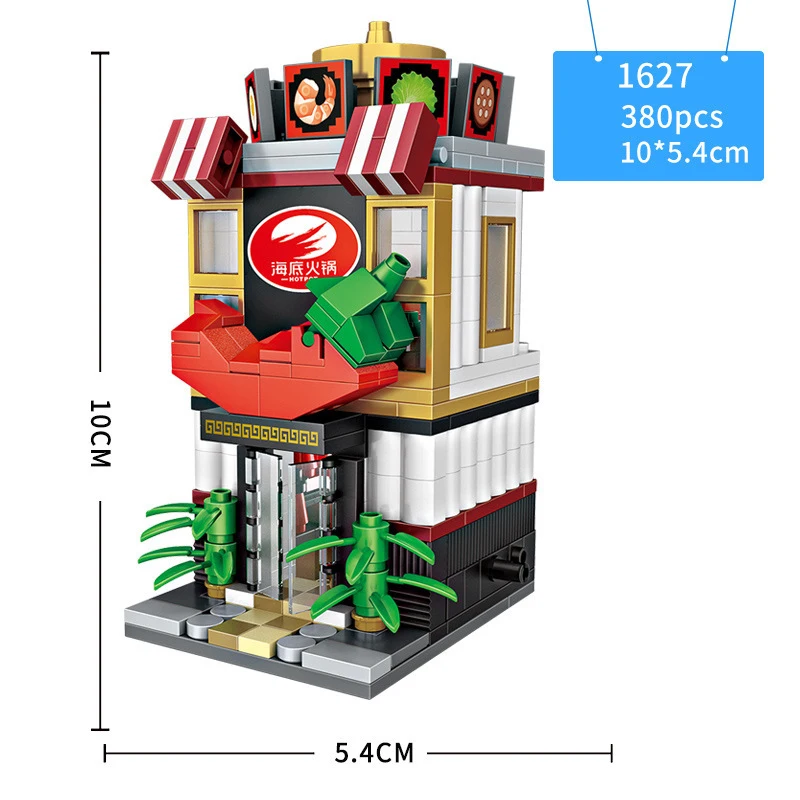 Mini Bricks City View Scene Mini Street Model Building Block Toys Gaming Room Candy Shop Toy Store Architecture Children DIY