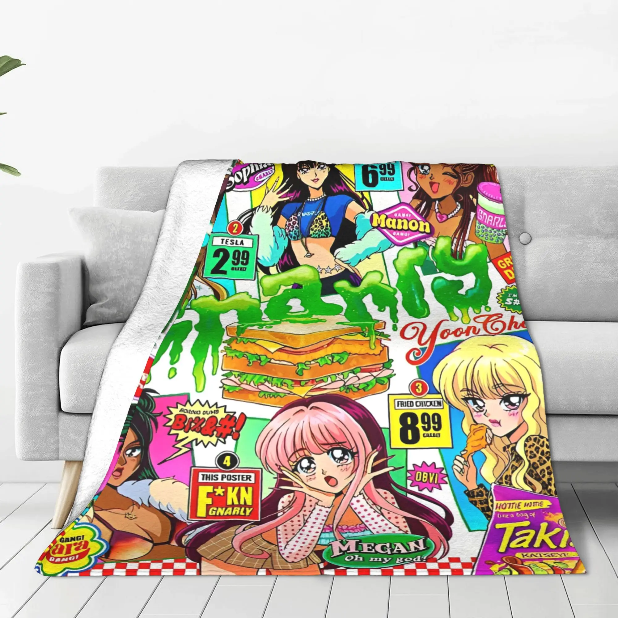 Korean Style KATSEYE Gnarly  Plush Blanket Girls Boys  Flannel Bedding Throws For Outdoor Warm Custom Quality Bedspread Gift