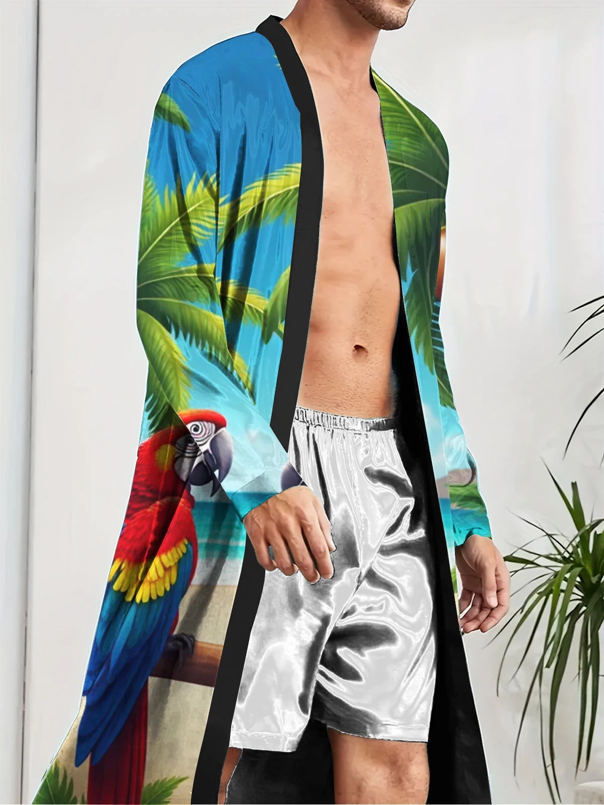 1pcs Men's Robes 2026 Spring/Summer 3D Printed Breathable Funny pajamas Graphic Bathrobe men Men's bathrobe Bathrobe man robe