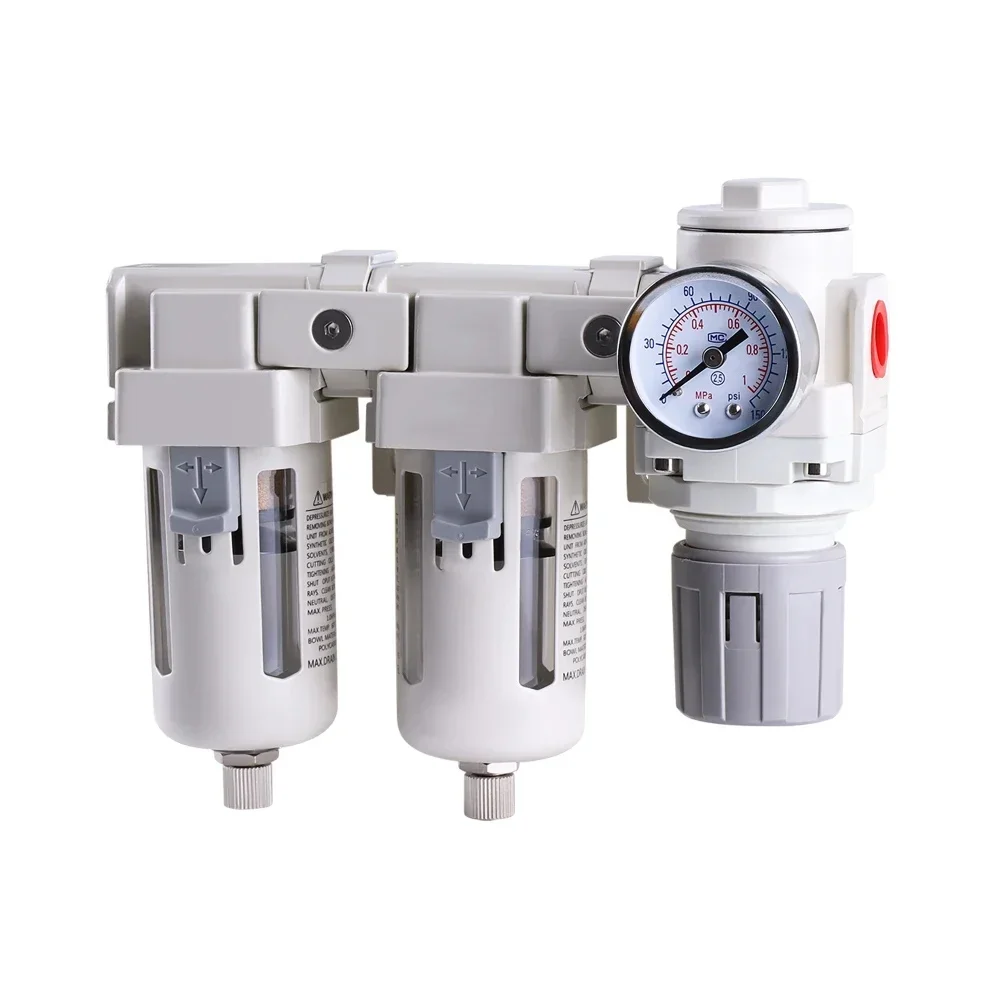 

Double-stage Compressed Air Filter Regulator Semi-automatic Oil-water Separator Pressure Regulator Combo Air Drying System