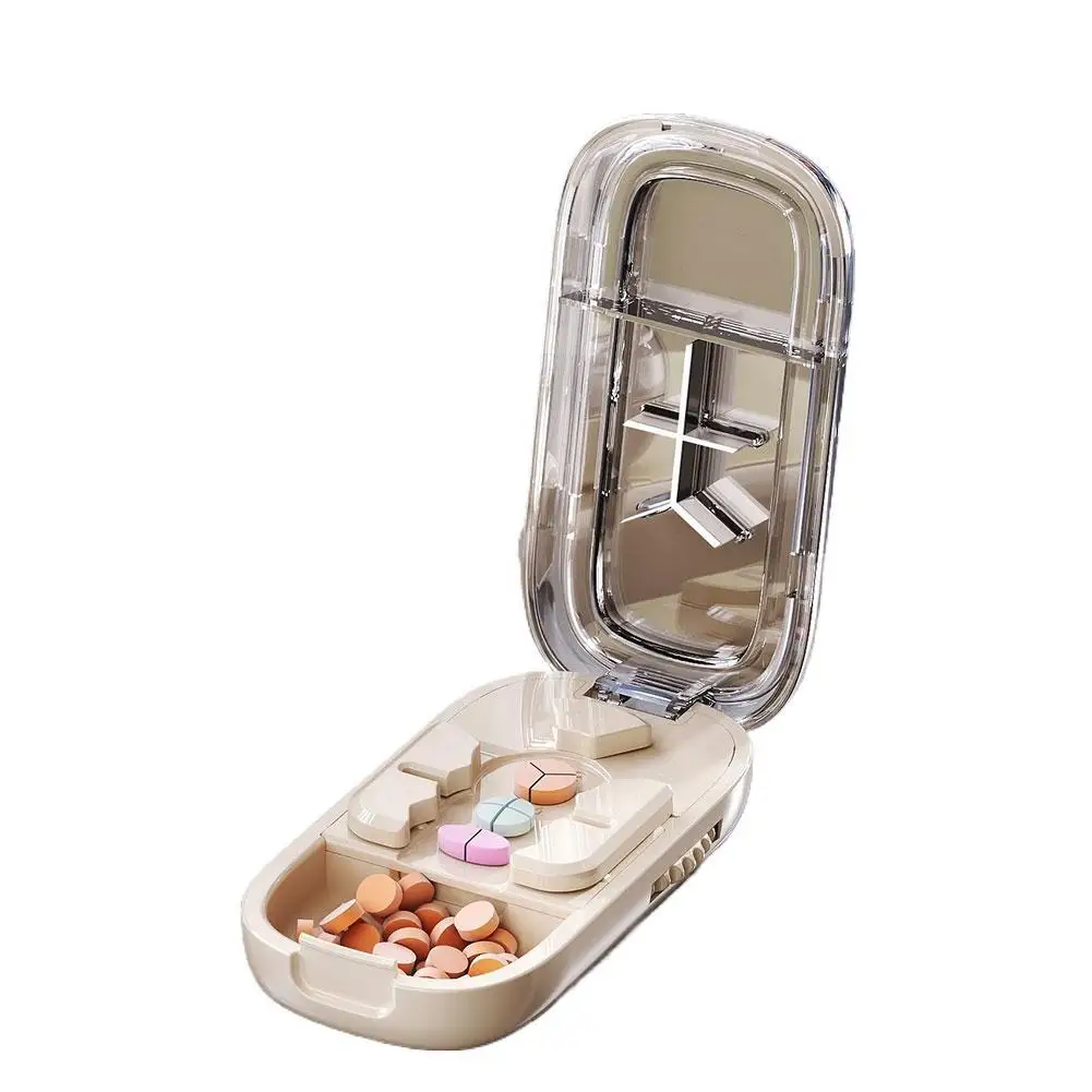 

4Colors Hot Sale Quartering Pill Cutter Storage Box Portable Drug Tablet Medicine Dustproof Divider Organizer Crusher Pill Cutte