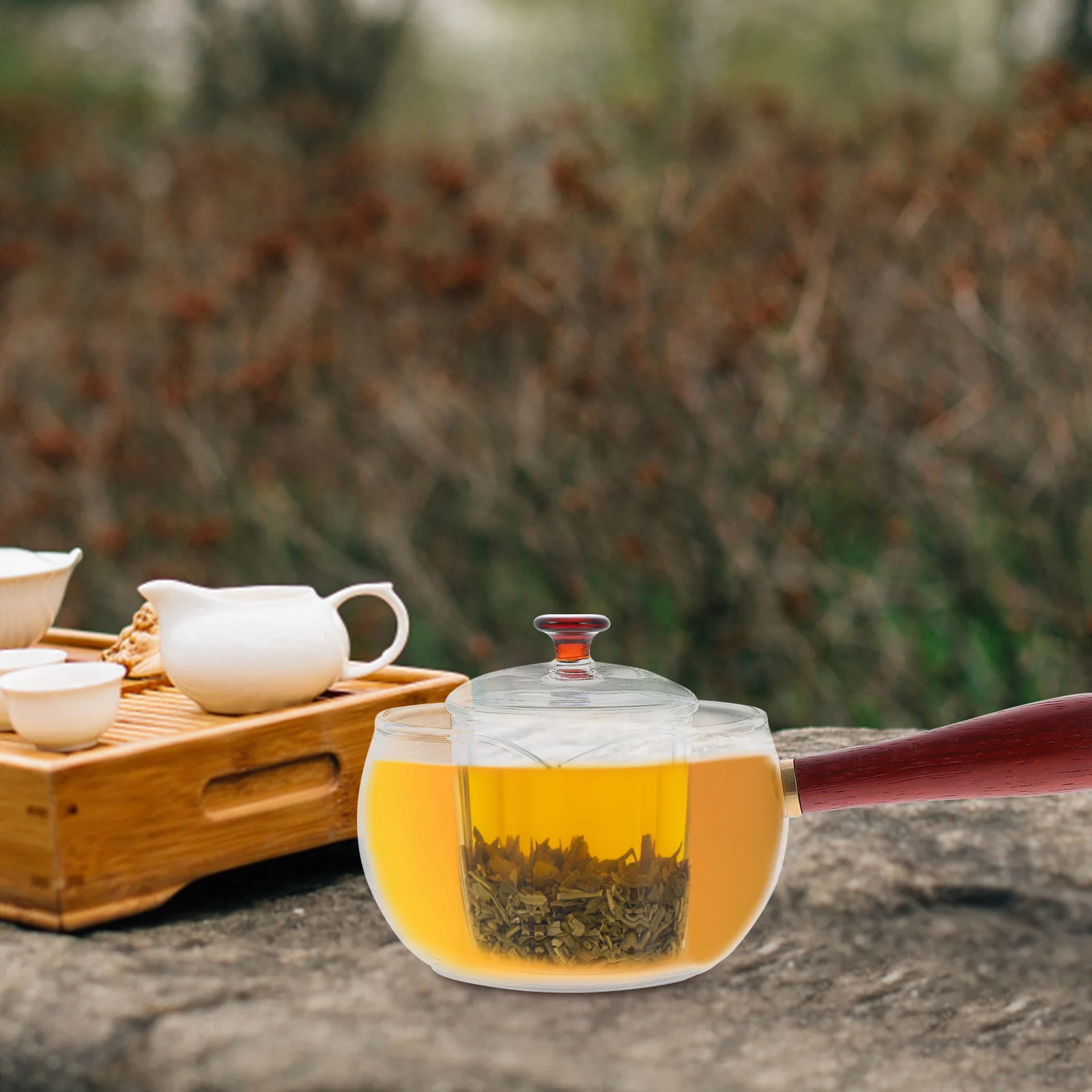 

Mini Heat-Resistant Glass Teapot Thicker Body With Inner Filter For Tea Brewing Kettle Household Use Glass Tea