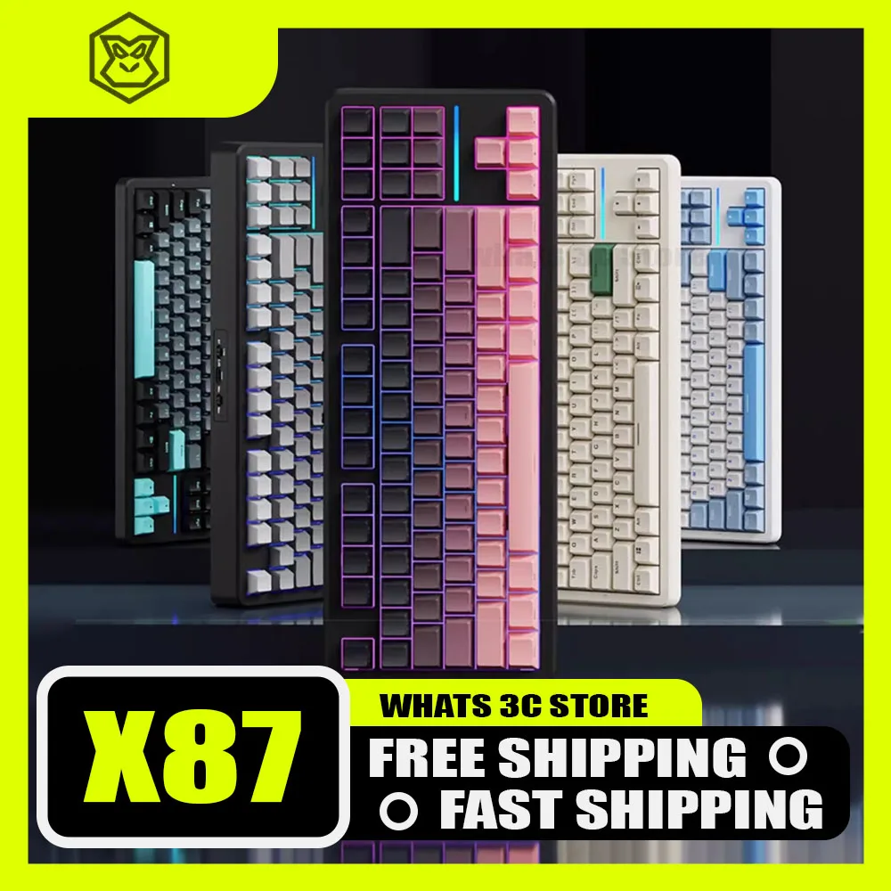 

Механическая клавиатура EWEADN X87, три режима, Bluetooth, индивидуальная клавиатура для электронных видов спорта, Беспроводная игровая клавиатура, аксессуар для компьютера, подарок мужчине