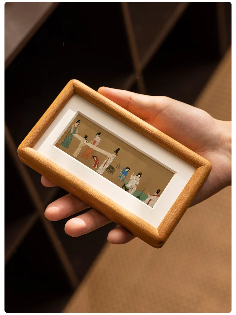 Rectangular Solid Wood Photo Frame High-Quality Black Walnut/Teak Mortise and Tenon Picture Frame Display Stand Desktop Decor