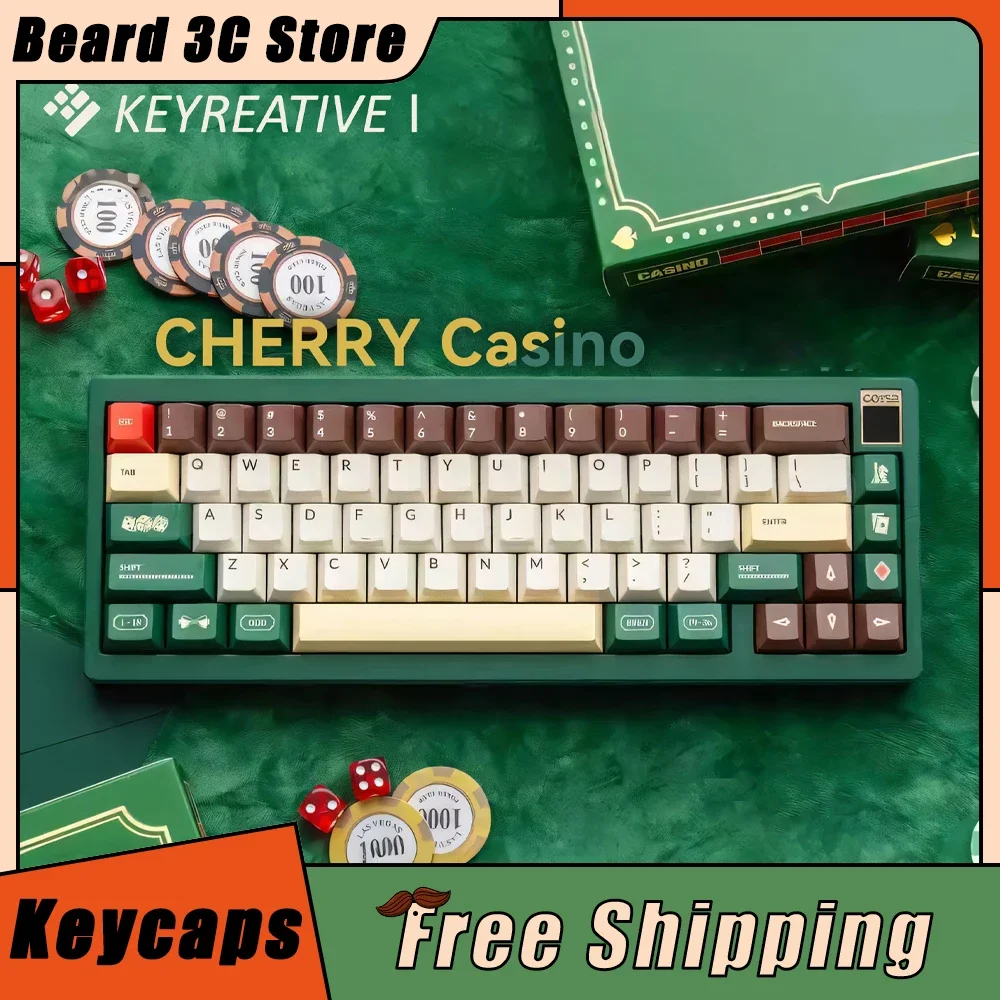 

KEYREATIVE Casino PBT Keyboard Keycaps Customized Sublimation Mechanical Gaming Keyboard Keycaps for PC Gamer Accessories Gift