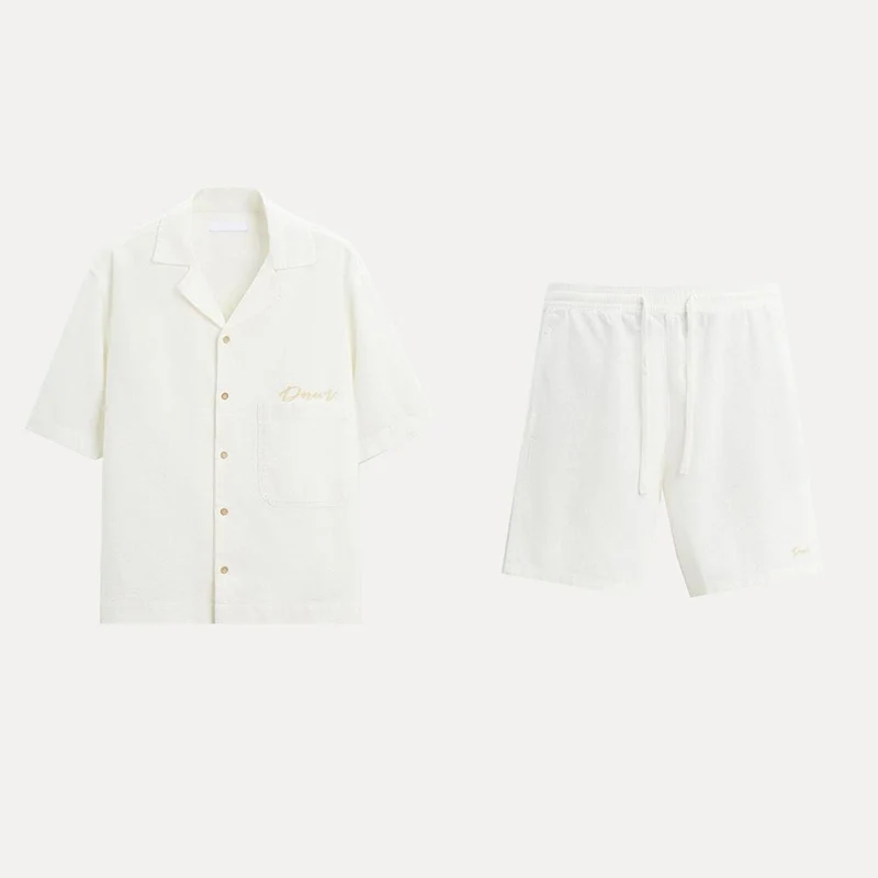 

Мужской повседневный комплект ort Sve с вышивкой и текстурой irt And orts Faion, летняя коллекция, свободный крой, весенний комплект