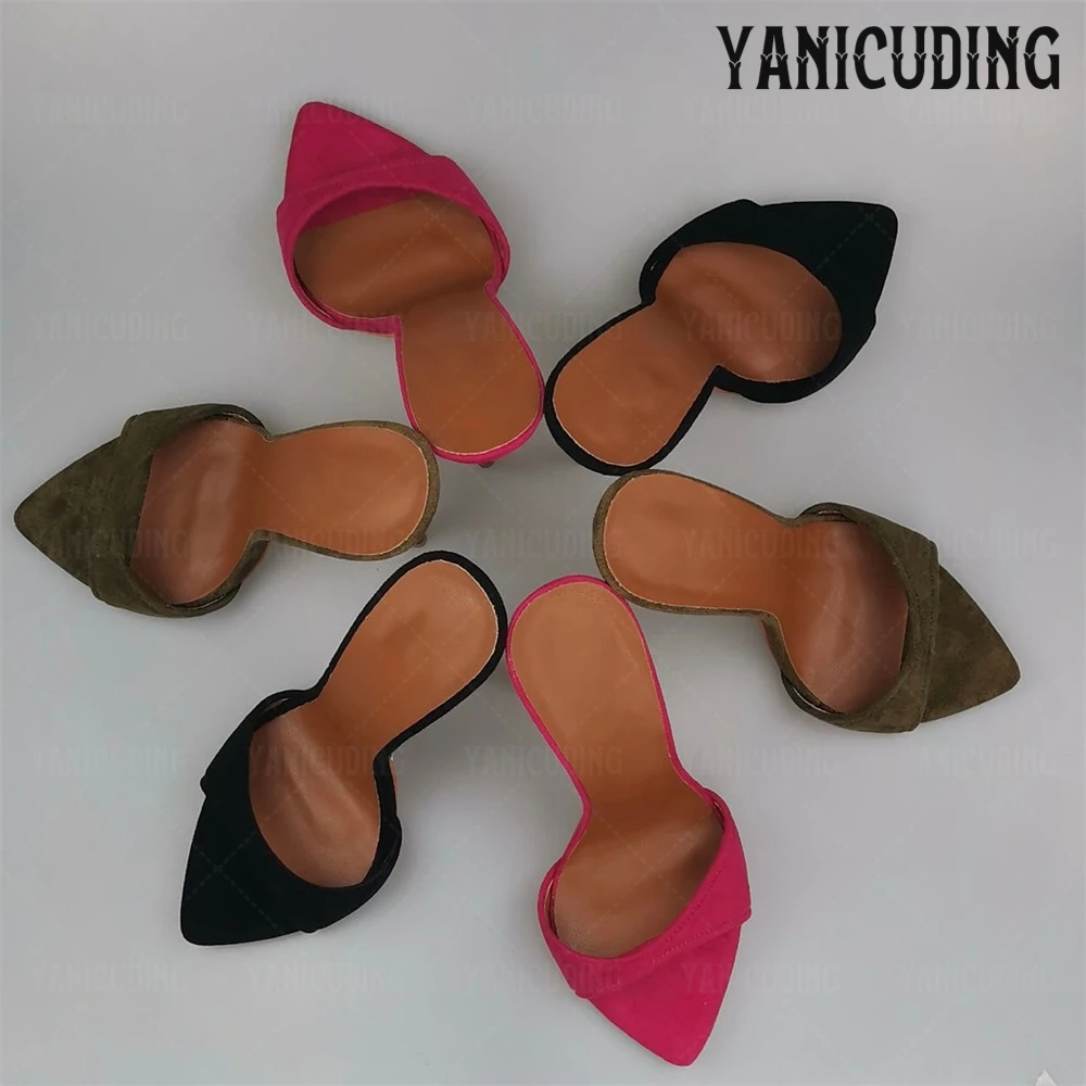 متعدد الألوان الجلد المدبوغ البغال أشار تو سوبر عالية الكعب خنجر النعال مثير موضة أحذية الصيف الانزلاق على الصنادل ألوان مخصصة جديد #6