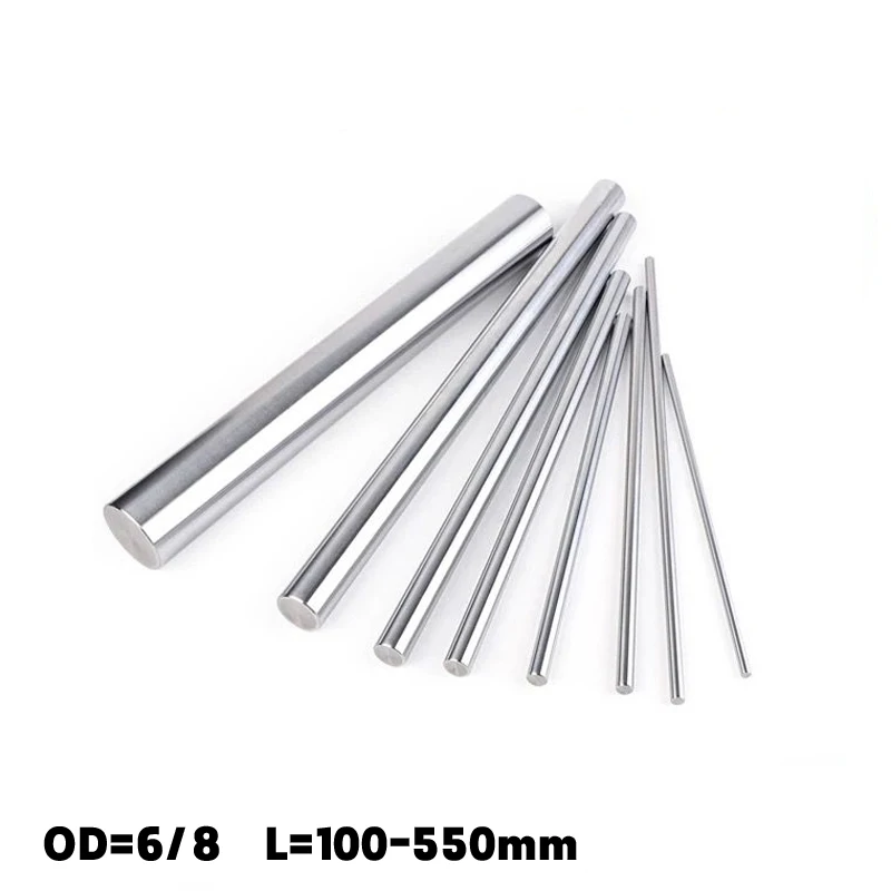 

2PCS 6mm 8mm Linear Shaft L100-550mm Cylinder Liner Rail Chrome Plated Smooth Round Rod Optical Axis for CNC 3D Printer Parts
