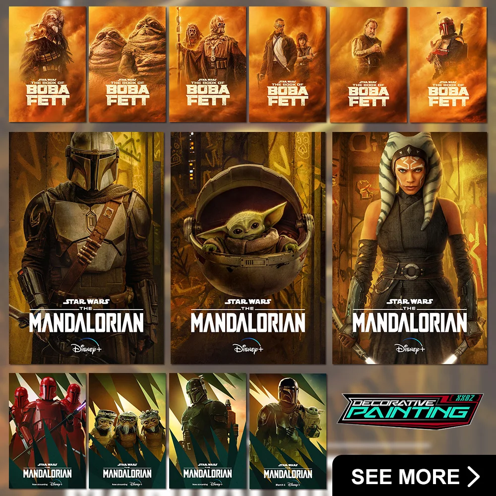 

Star Wars Poster The Mandalorian Movie Painting The Book Of Boba Fett Home Decor Wall Artwork Anakin Skywalker Picture No Frame