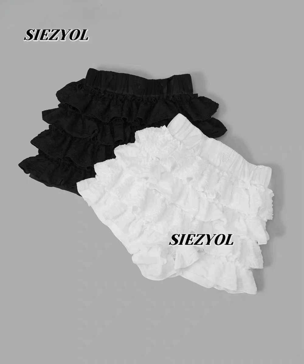 

Gothic Style Lolita Cute Ruffle Short Skirt Mass Production Y2K Sweet Cute Girls Oversize Elastic Waist Lace Cake Mini Skirts