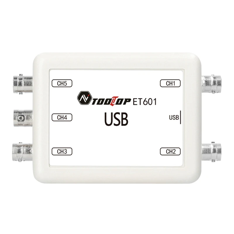 TOOLTOP 5 Channels USB Synchronous Oscilloscope Sampling Rate Automatic Amplitude Measure BNC Signal Data Input Reusable