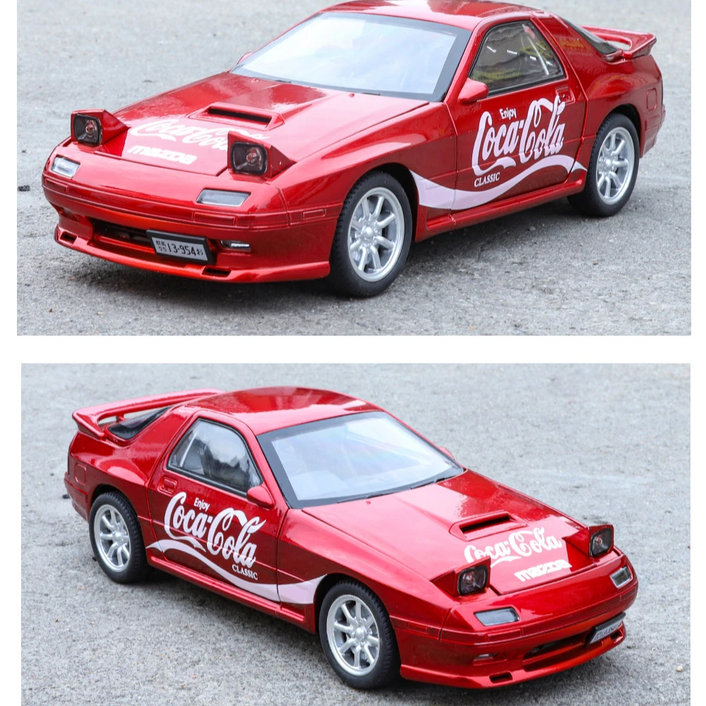

1: 24 Mazda RX7 BMW M3 Coke version alloy model simulation car model classic painting version car shake sound