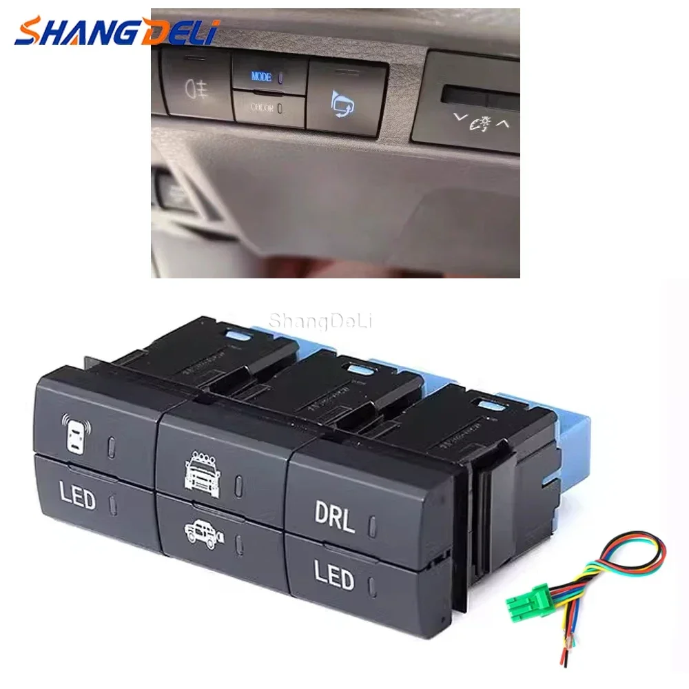 Suitable for Toyota Prado Senna LC300 Front Rear Fog Light Recorder Fan Spotlight Modification Dual Button Switch