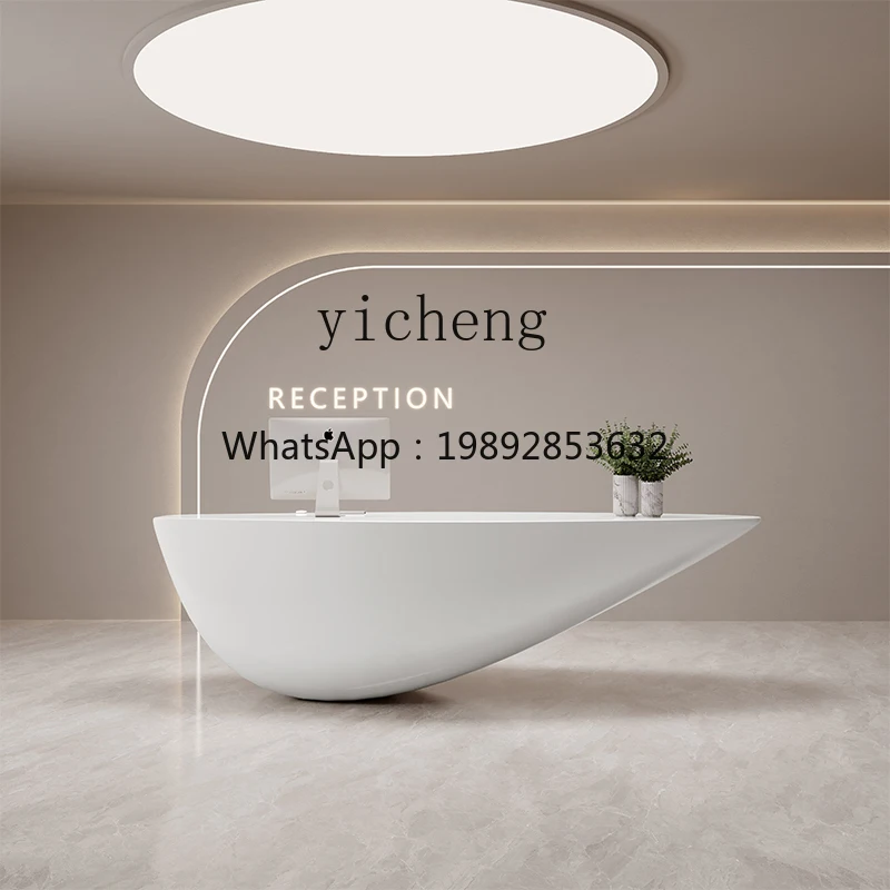 

DF beauty salon special-shaped fiberglass bar counter baking paint company front desk reception desk